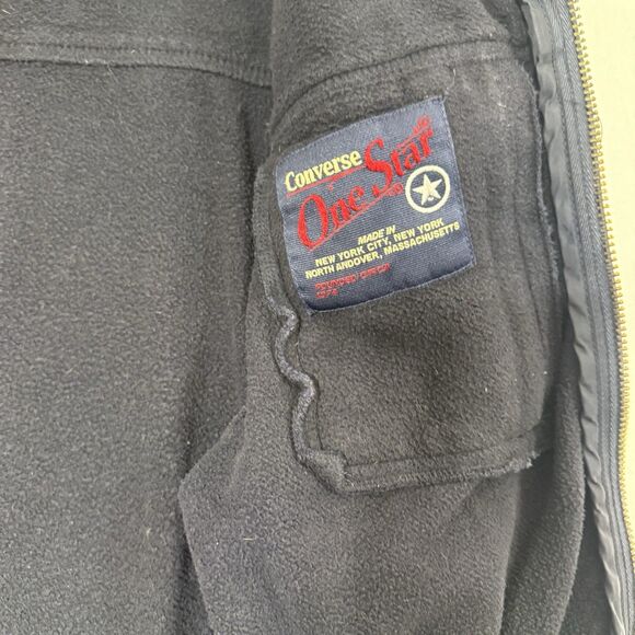 VTG Converse One Star Mens Jacket Navy Blue Full Zip Size Small Made In USA - Picture 7 of 16